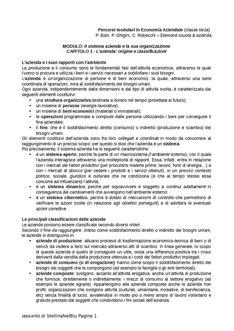 L'Azienda: Origine e Classificazioni .